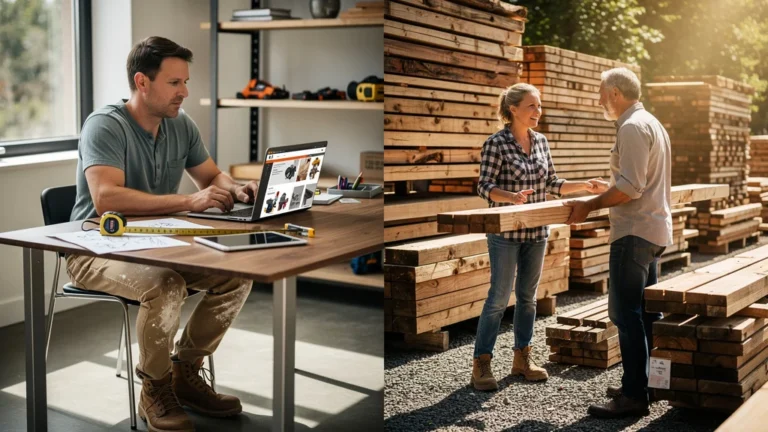 Comparaison réaliste entre quincaillerie en ligne et négoce bois local pour projets bricolage